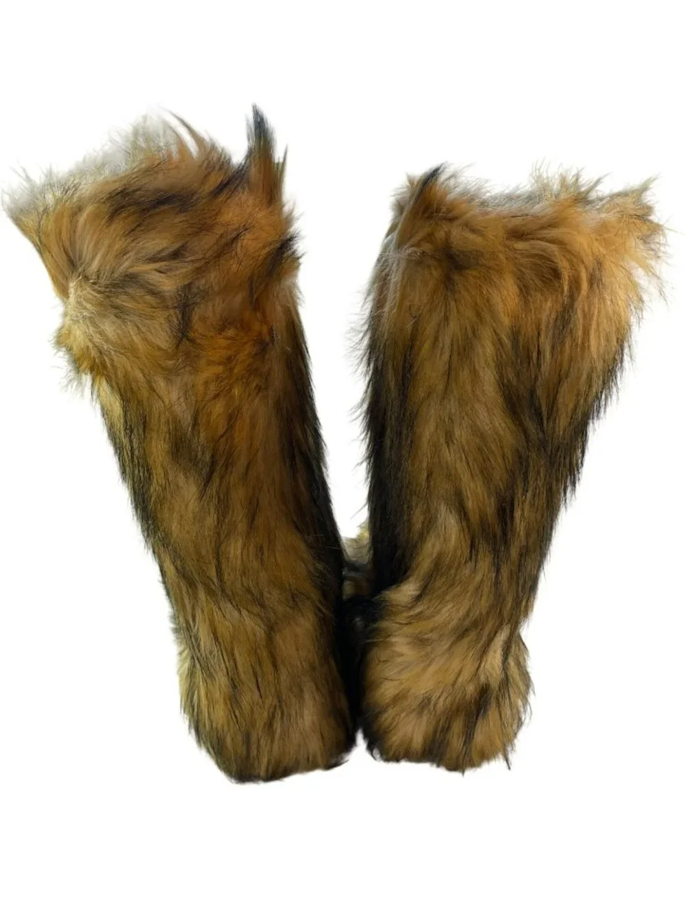 Azalea Wang Fayes Faux Fur Brown Multi Boots Warm Women's Size 9 NEW - Picture 5 of 10